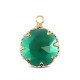 Crystal glass charm 13mm Classic green-gold